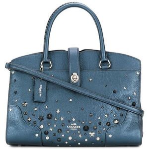 Coach Metallic teal blue shoulder bag
